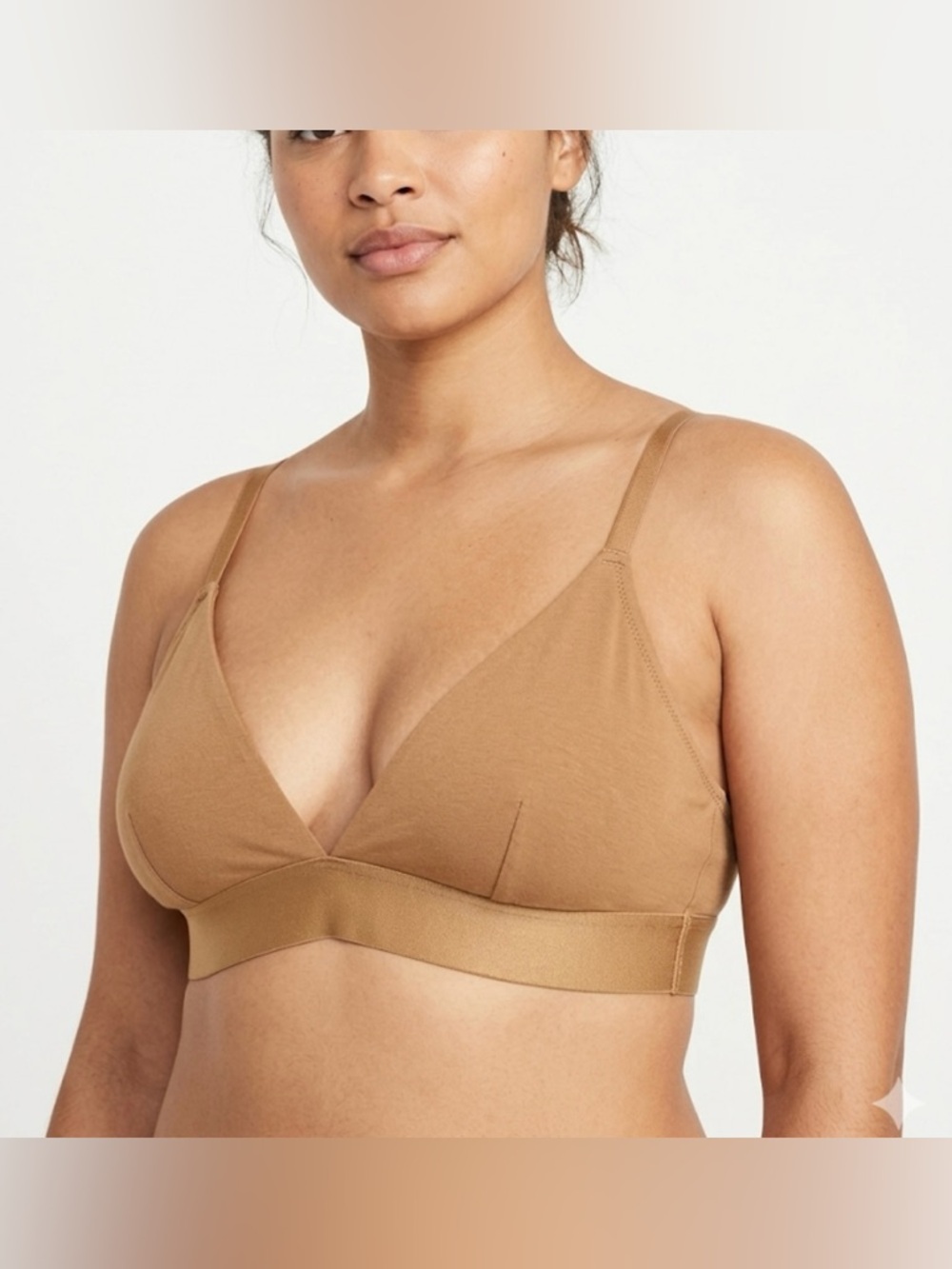 NWT Auden Women's Cotton Stretch Unlined Triangle Bralette Medium